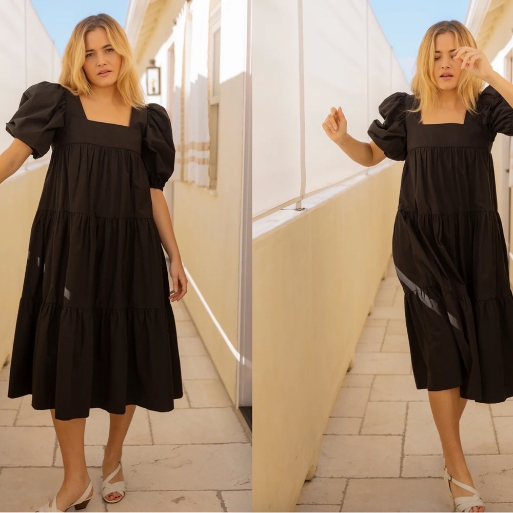 Magical Horses Atelier black Riviera Puff Sleeve Dress sz 2 / M